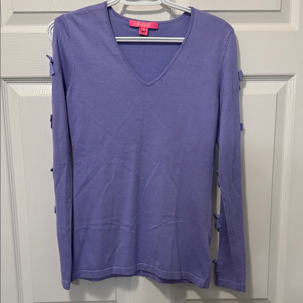 Lilly Pulitzer Lavender Long Sleeve V-Neck Top